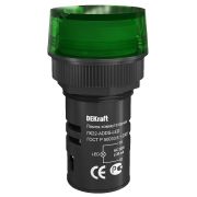 Лампа ADDS 22мм зеленая LED 220В