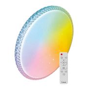 Светильник светодиодный ДБО-75 настенно-потолочный управляемый MYSTERY RGB 230В 3000-6500K 6000Лм 495x85мм с RGB подсветкой