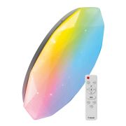 Светильник светодиодный ДБО-75 настенно-потолочный управляемый DIAMOND-RGB 230В 3000-6500K 6000Лм 502x83мм с RGB подсветкой