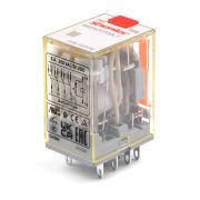 Реле RKE4CO730LT, 4CO, 5A, (250VAC/30VDC), 230VAC, мех. индикация, тест-кнопка с блокировкой, LED