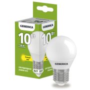 Лампа светодиодная G45 шар 10Вт 230В 3000К E27 GENERICA
