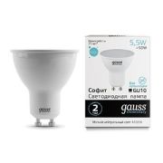 Лампа светодиодная LED 5.5 Вт 450 лм 4100К софит MR16 нейтральный GU10 AC 220В Elementary Gauss