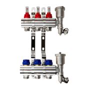 Коллекторная группа FHF-3RF set 3 контура 1' х 3/4' с расходомерами, воздухоотводчиками и кронштейнами