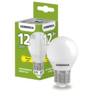 Лампа светодиодная G45 шар 12Вт 230В 3000К E27 GENERICA