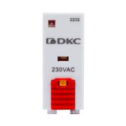 Реле миниатюрное промышленное, 1CO, ком. ток 12А, AgSnO2, напряжение 230V AC, опция: тест-кнопка+светодиод