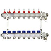 Коллекторная группа SSM-8RF set 8 контуров 1' x 3/4' с расходомерами и кронштейнами