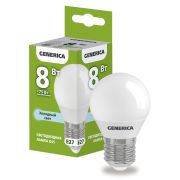 Лампа светодиодная G45 шар 8Вт 230В 6500К E27 GENERICA