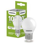 Лампа светодиодная G45 шар 10Вт 230В 4000К E27 GENERICA