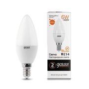 Лампа светодиодная LED 6 Вт 420 лм 3000К свеча теплый E14 AC 220В Elementary Gauss
