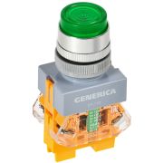 Кнопка D7-11D d=22мм 1з+1р с подсв. зеленая GENERICA