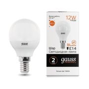 Лампа светодиодная LED 12 Вт 880 лм 3000К шар P45 теплый E14 AC 220В Elementary Gauss