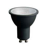 Лампа светодиодная LED 7вт 230в GU10 теплый с линзой 110 гр. черный корпус Feron PRO