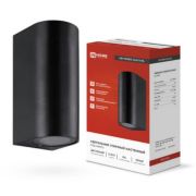 Светильник уличный настенный двусторонний НБУ RONDO-2хGU10-BL алюминиевый черный IP54 IN HOME